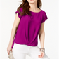 INC International Concepts Women's Draped Hem Top Pink Size X-Large
