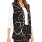 Alfani Women's Printed Sweater Vest Black Size Medium