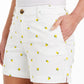 Style & Co Women's Lemon Print Shorts White Size 8