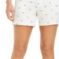 Style & Co Women's Lemon Print Shorts White Size 8