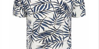American Rag Men's Leaf Lines V Neck T-Shirt -Blue Size Medium