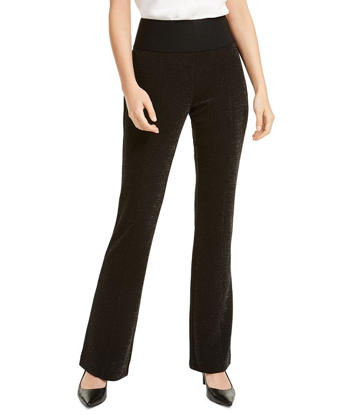 Alfani Women's Pull on Shimmer Pants Black Size Small