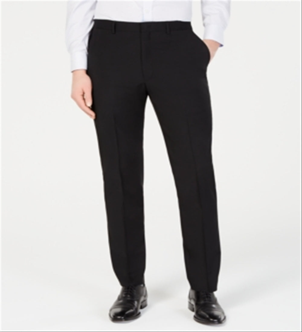 DKNY Men's Modern Fit Stretch Solid Suit Pants Black Size 31X30