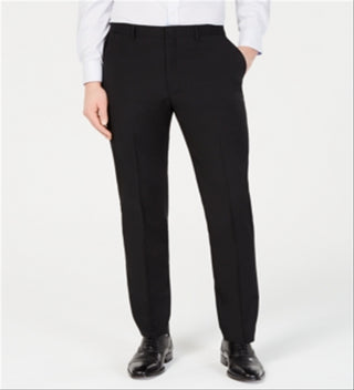 DKNY Men's Modern Fit Stretch Solid Suit Pants Black Size 31X30