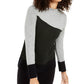 Alfani Women's Colorblocked Sweater Grey Size X-Small