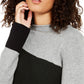 Alfani Women's Colorblocked Sweater Grey Size X-Small