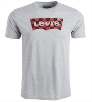 Levi's Men's Checkered Logo T-Shirt Grey Size X-Large
