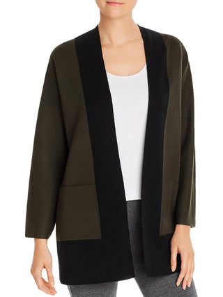Eileen Fisher Women's Merino Wool Kimono Cardigan Sweater Green Size X-Large