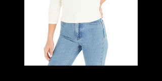 Bar III Women's Long Sleeve Asymmetrical Neckline Top White Size Large