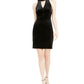Bar III Women's Velvet Cut Out Halter Dress Black Size X-Small