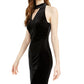 Bar III Women's Velvet Cut Out Halter Dress Black Size X-Small