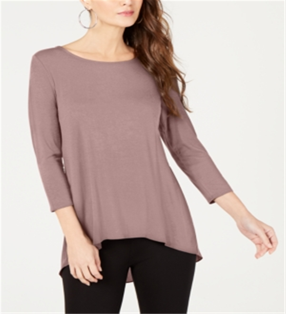 Alfani Women's Mixed Media Basic T-Shirt Pink Size XX-Large