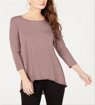 Alfani Women's Mixed Media Basic T-Shirt Pink Size XX-Large