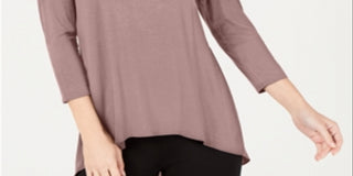 Alfani Women's Mixed Media Basic T-Shirt Pink Size XX-Large