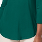 JM Collection Women's 3/4 Sleeve Solid Top Green Size Petite Small