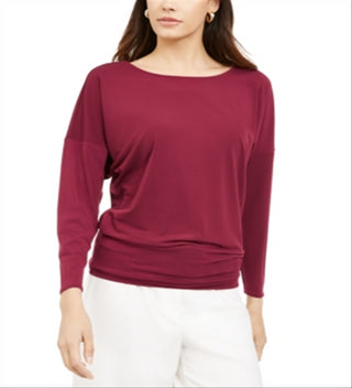Alfani Women's Boat Neck Dolman Sleeve Top Red Size Large