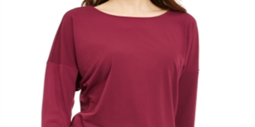 Alfani Women's Boat Neck Dolman Sleeve Top Red Size Large