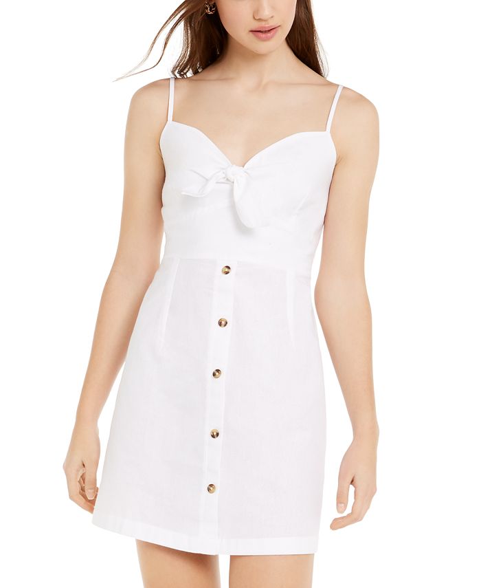 Planet Gold Women's Spaghetti Strap Short Sheath Dress White Size Small