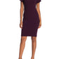 Calvin Klein Women's Petal Sleeve Jewel Neck Above the Knee Body Con Evening Dress Purple Size 14