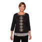 Alfred Dunner Women's Tunics Animal Print & Medallion Top Black Size Petite X-Large