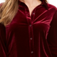 Charter Club Women's Button Front Velvet Top Wine  Size Petite L