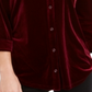 Charter Club Women's Button Front Velvet Top Wine  Size Petite L