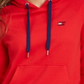 Tommy Hilfiger Women's Printed Long Sleeve Hoodie Top Red Size Medium