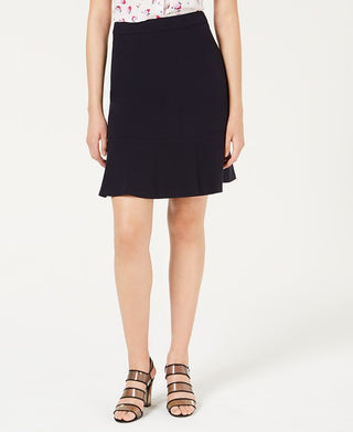 Bar III Women's Bi Stretch Ruffle Skirt Navy Size 8