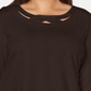 Karen Scott Women's 3/4 Sleeve Cutout Top Brown Size 1X