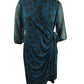 INC International Concepts Women's Shadow Floral Wrap Dress Blue Size 1X