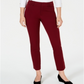 Charter Club Women's Solid Newport Slim Leg Pants Red Size 2 Petite