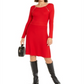 INC International Concepts Women's Zip Detail Fit & Flare Sweater Dress Red Size XX-Large