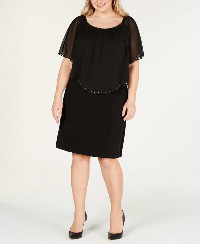 JM Collection Women's Convertible Sheath Dress Black Size 1X