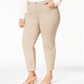 Calvin Klein Women's Plus Bristol Officewear Tummy Slimming Ankle Pants Beige Size 26W