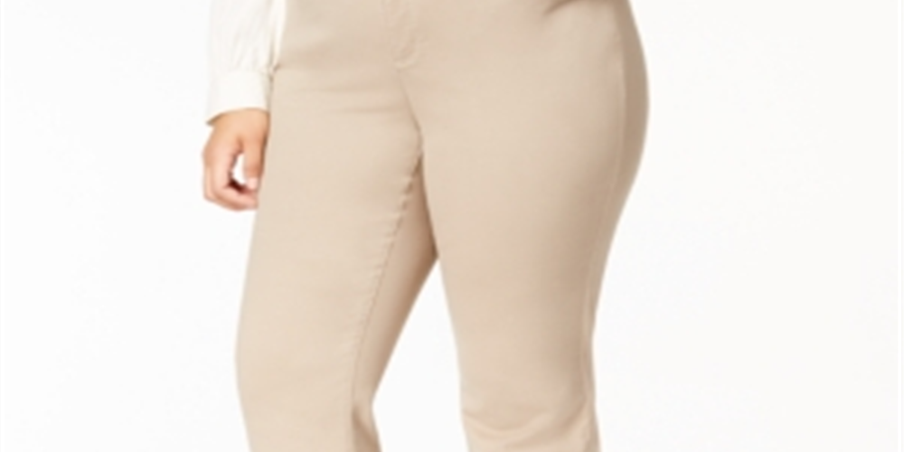 Calvin Klein Women's Plus Bristol Officewear Tummy Slimming Ankle Pants Beige Size 26W