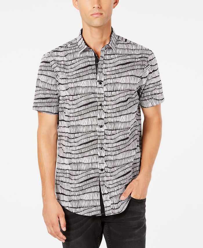 INC International Concepts Men's Chambray Button up Shirt Black Size Small