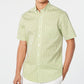 Club Room Men's Woven Printed Button Down Shirt Green Size Large