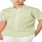 Club Room Men's Woven Printed Button Down Shirt Green Size Large