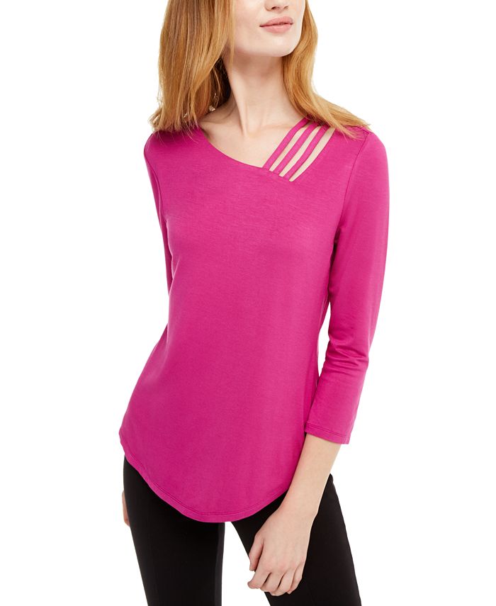 INC International Concepts Women's Cutout Detail Top Pink Size XX-Large