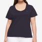Tommy Hilfiger Women's Cotton V Neck T-Shirt Blue Size 1X