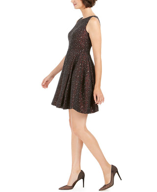 Taylor Women's Zippered Sleeveless Jewel Neck Above the Knee Fit Flare Dress Red Size 2 Petite