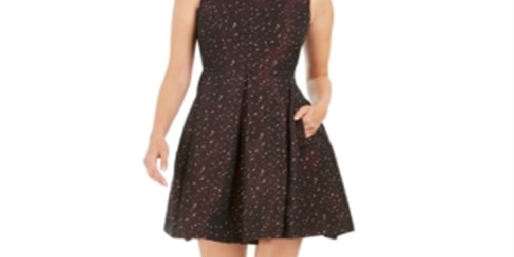 Taylor Women's Zippered Sleeveless Jewel Neck Above the Knee Fit Flare Dress Red Size 2 Petite