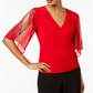 MSK Women's Embellished Chiffon Blouse Red Size M