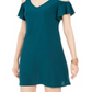 MSK Women's Cold Shoulder Flutter Sleeve Dress Green Size -Petite S