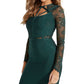 Guess Women's Prianka Lace Sleeve Body Con Dress White Size XS