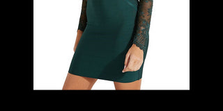 Guess Women's Prianka Lace Sleeve Body Con Dress White Size XS