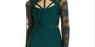 Guess Women's Prianka Lace Sleeve Body Con Dress White Size XS