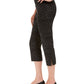 JM Collection Women's Printed Tummy-Control Capris Black Size M