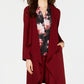 Nine West Women's Draped Open Front Topper Jacket Red Size Large