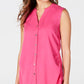 Style & Co Women's Cinched Side Sleeveless Top Pink Size Petite XL